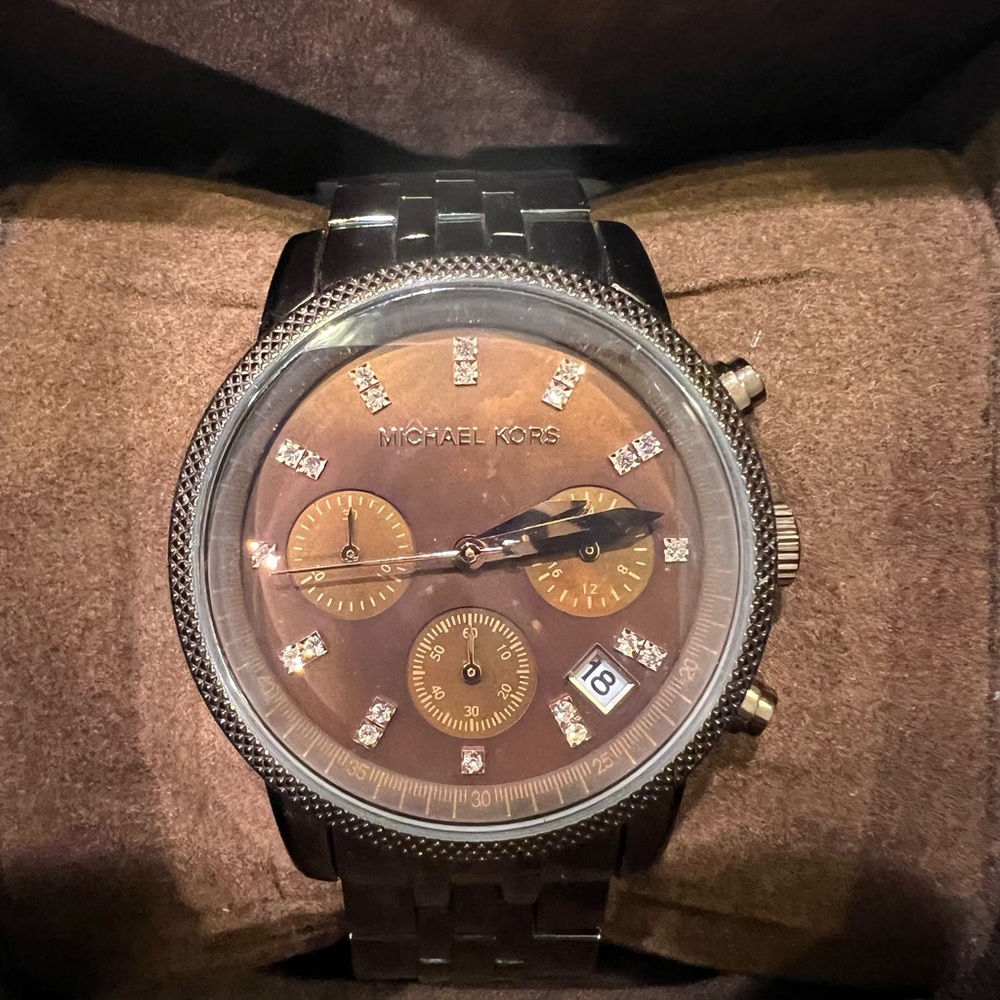 Michael Kors 36mm Ritz Women’s Brown Chronograph Watch